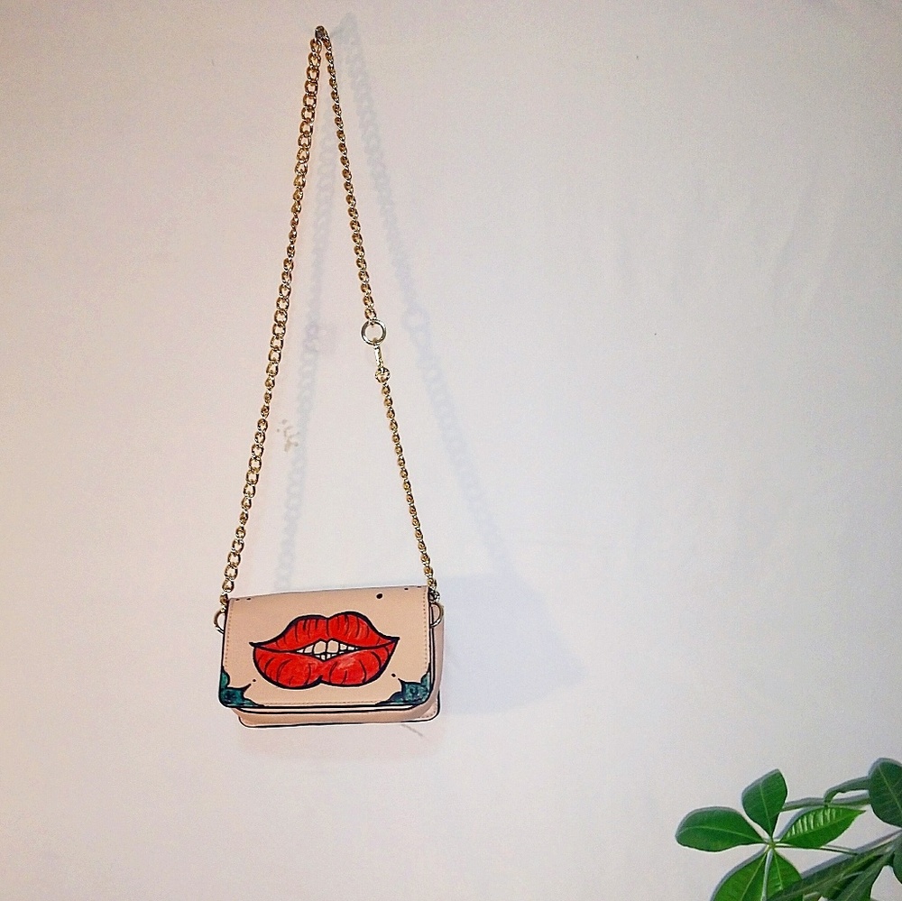 Hand painted crossbody DIY bag